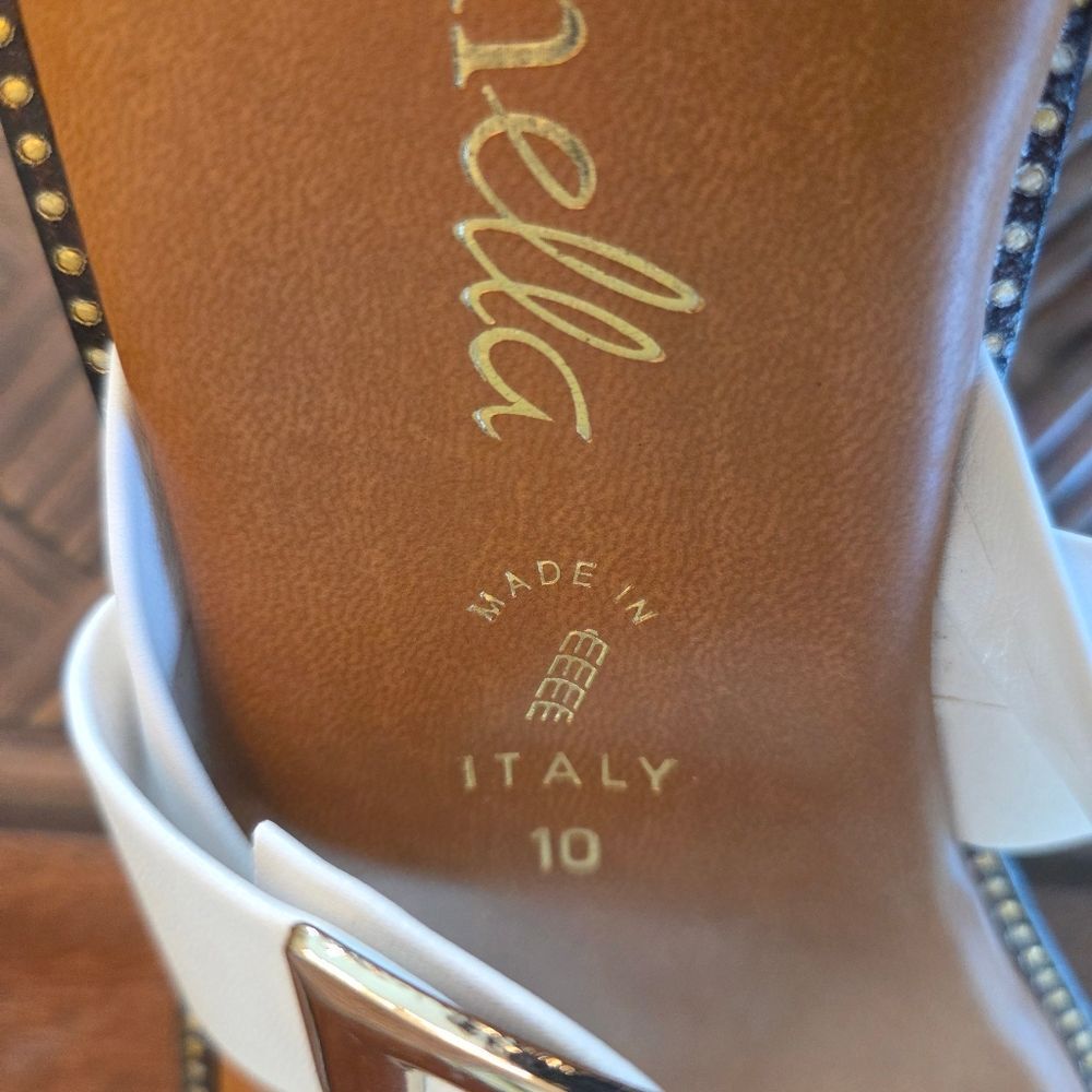 Toscanella Italian Made Flat Sandals White size 10 - Picture 11 of 16